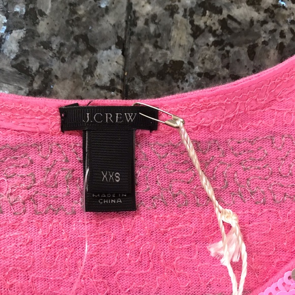 J crew sequin tank top pink gray striped XXS flaw - Picture 3 of 8